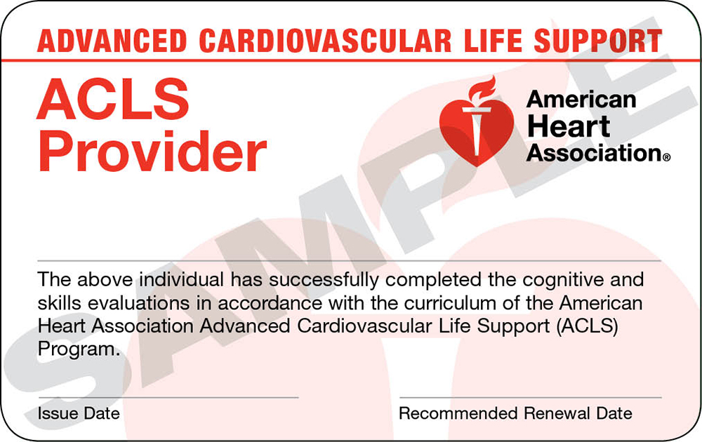 AHA ACLS card